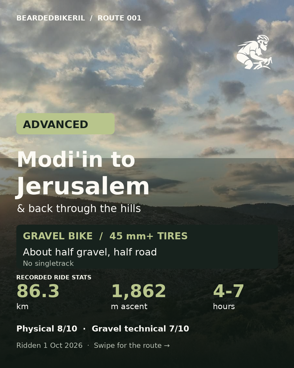 Route 001 cover: Modi'in to Jerusalem